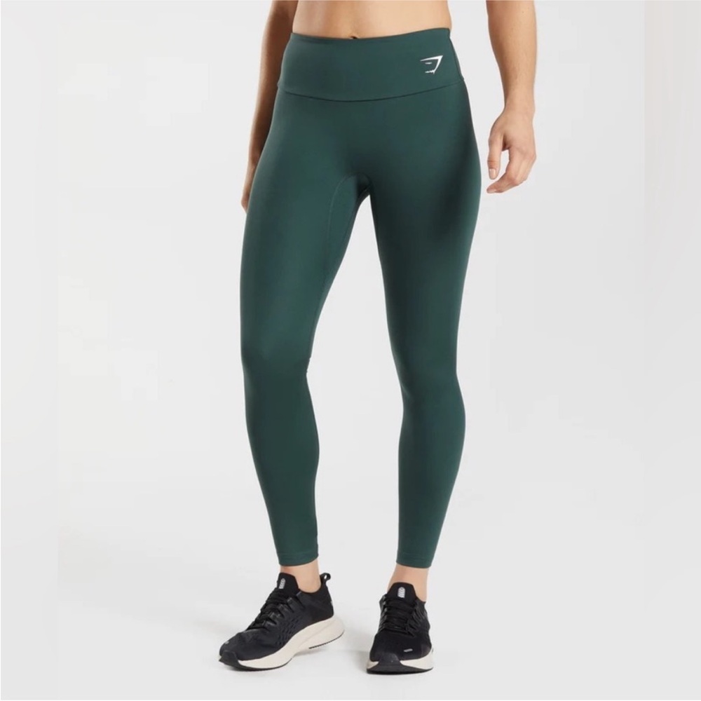 GYMSHARK Green Training Leggings High Rise - Picture 1 of 8